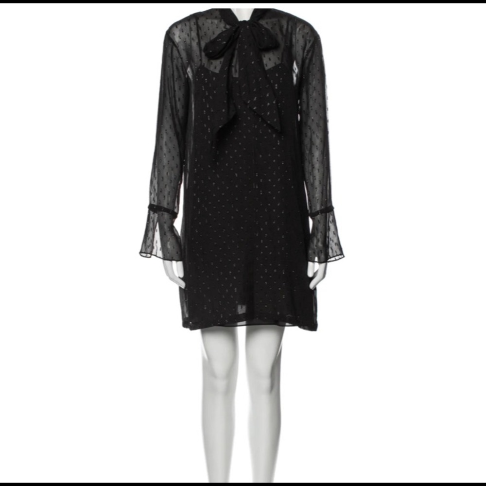 Theory sheer black dress
